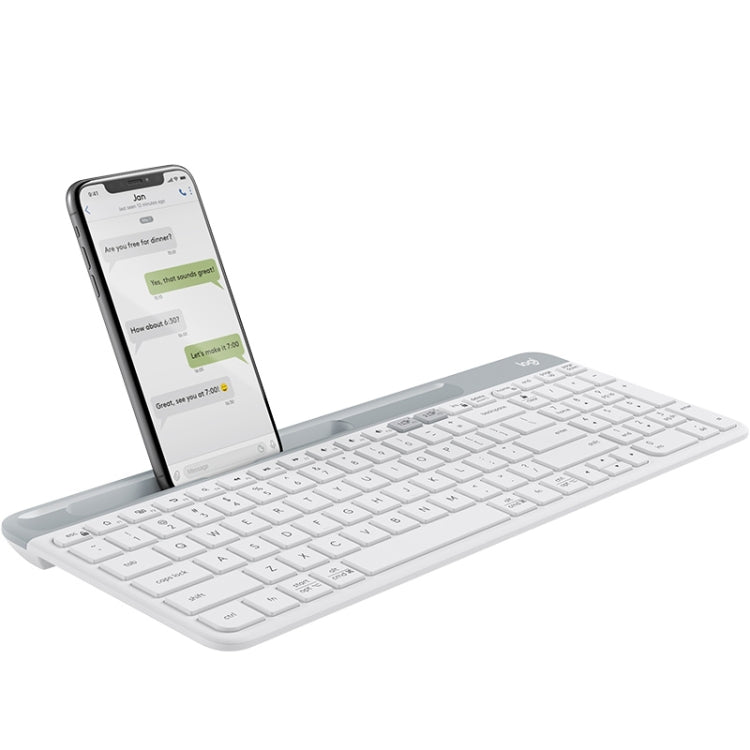 Logitech K580 Dual Modes Thin and Light Multi-device Wireless Keyboard with Phone Holder (White) Eurekaonline