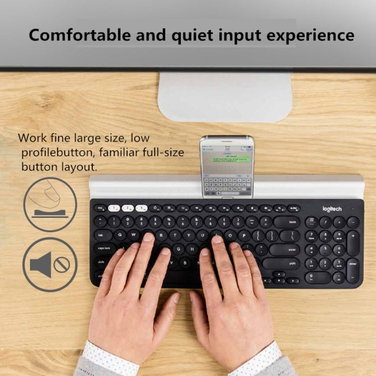 Logitech K780 Multi-device Bluetooth + Unifying Dual Mode Wireless Keyboard with Stand (Black) Eurekaonline