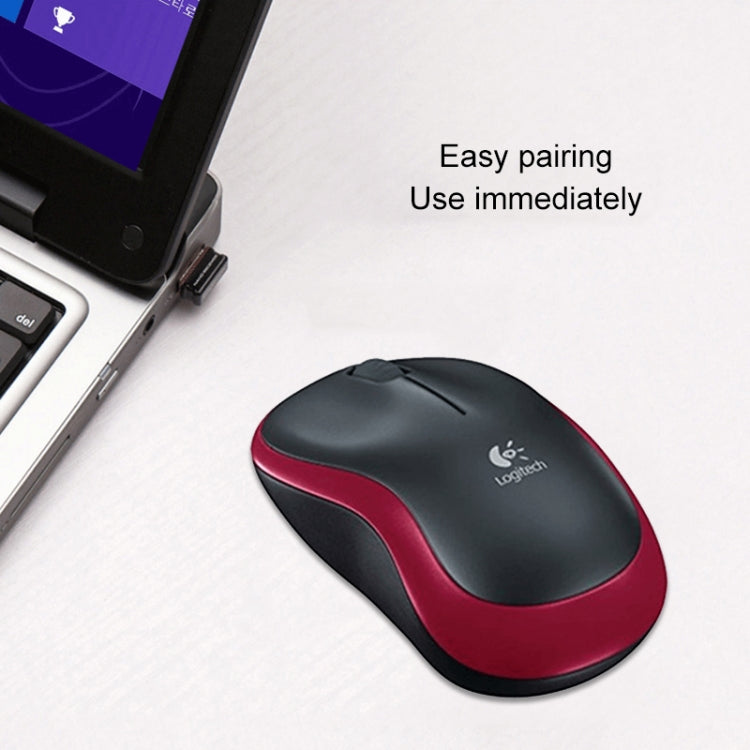 Logitech M185 2.4GHz 3-keys 1000DPI Wireless Optical Mouse, Wireless Range: 10m (Red) Eurekaonline
