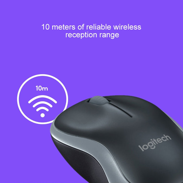 Logitech M186 Wireless Mouse Office Power Saving USB Laptop Desktop Computer Universal(Black Grey) Eurekaonline