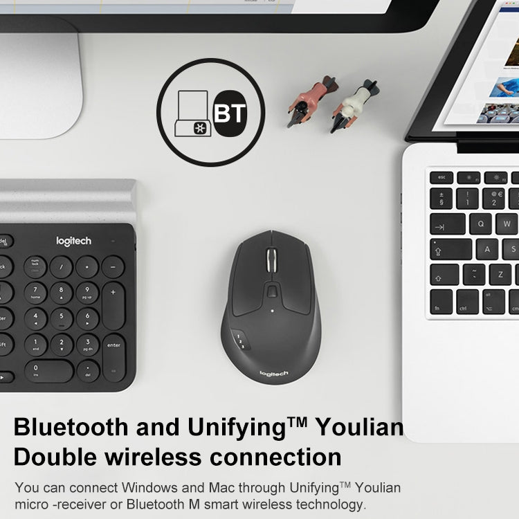 Logitech M720 1000DPI 2.4GHz Wireless Bluetooth Multimode Mouse (Black) Eurekaonline