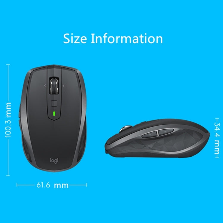 Logitech MX Anywhere 2S 4000DPI Bluetooth + Unifying Dual-mode Rechargeable Symmetrical Design Wireless Optical Gaming Mouse (Black) Eurekaonline