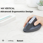 Logitech MX Vertical 4000DPI USB-C / Type-C + Unifying + Bluetooth Three-mode Ergonomic Wireless Vertical Optical Mouse (Black) Eurekaonline