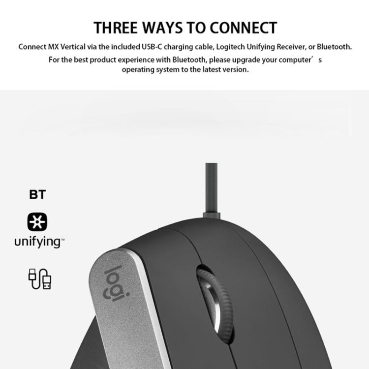  Buy Logitech MX Vertical Advanced Ergonomic Mouse, Wireless via  Bluetooth or Included USB Receiver Online at Low Prices in India | Logitech