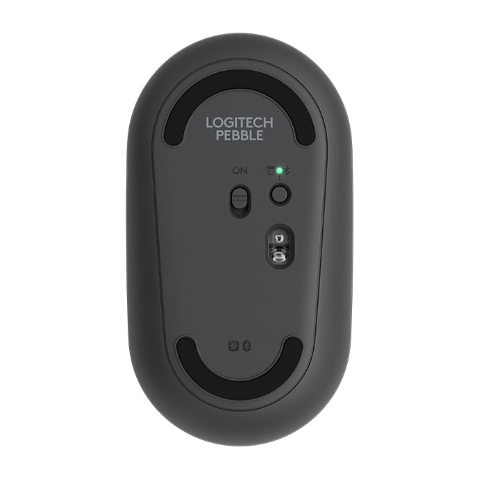 Logitech Pebble Cobblestone Shape Thin 3-keys 1000DPI Mute Wireless Bluetooth Optical Mouse, Wireless Range: 10m (Black) Eurekaonline