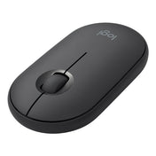 Logitech Pebble Cobblestone Shape Thin 3-keys 1000DPI Mute Wireless Bluetooth Optical Mouse, Wireless Range: 10m (Black) Eurekaonline