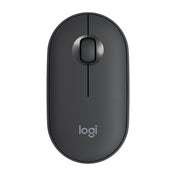 Logitech Pebble Cobblestone Shape Thin 3-keys 1000DPI Mute Wireless Bluetooth Optical Mouse, Wireless Range: 10m (Black) Eurekaonline