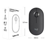 Logitech Pebble Cobblestone Shape Thin 3-keys 1000DPI Mute Wireless Bluetooth Optical Mouse, Wireless Range: 10m (Black) Eurekaonline