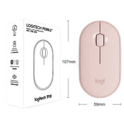 Logitech Pebble Cobblestone Shape Thin 3-keys 1000DPI Mute Wireless Bluetooth Optical Mouse, Wireless Range: 10m (Pink) Eurekaonline