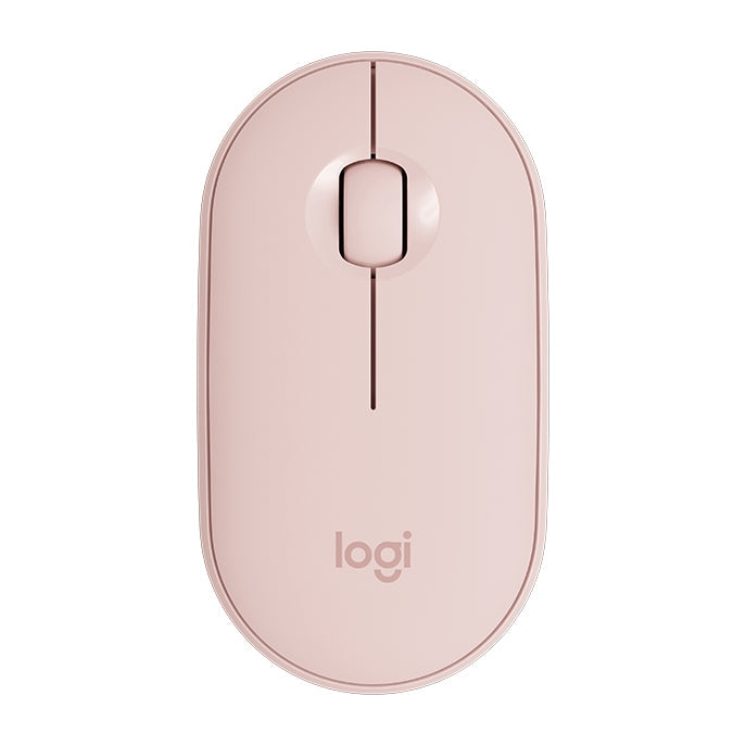 Logitech Pebble Cobblestone Shape Thin 3-keys 1000DPI Mute Wireless Bluetooth Optical Mouse, Wireless Range: 10m (Pink) Eurekaonline