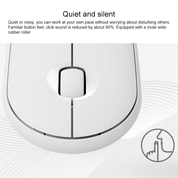 Logitech Pebble Cobblestone Shape Thin 3-keys 1000DPI Mute Wireless Bluetooth Optical Mouse, Wireless Range: 10m (White) Eurekaonline