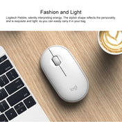 Logitech Pebble Cobblestone Shape Thin 3-keys 1000DPI Mute Wireless Bluetooth Optical Mouse, Wireless Range: 10m (White) Eurekaonline