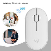 Logitech Pebble Cobblestone Shape Thin 3-keys 1000DPI Mute Wireless Bluetooth Optical Mouse, Wireless Range: 10m (White) Eurekaonline