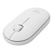 Logitech Pebble Cobblestone Shape Thin 3-keys 1000DPI Mute Wireless Bluetooth Optical Mouse, Wireless Range: 10m (White) Eurekaonline