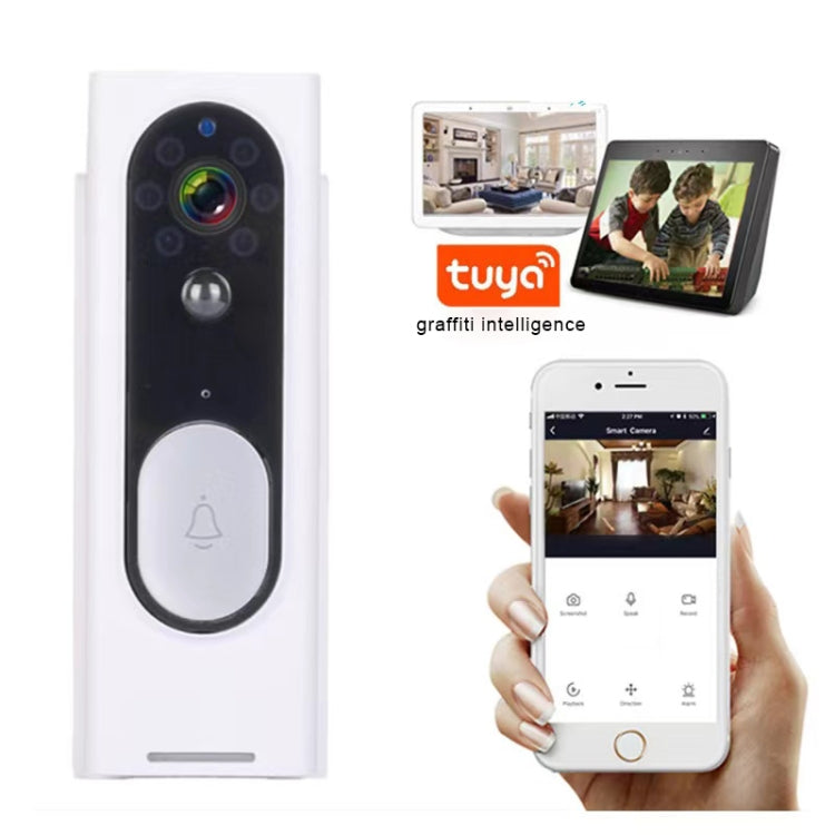 M13 Wireless Intelligent Video Doorbell Support Two-way Voice, Infrared Night Vision, Motion detection(White) Eurekaonline