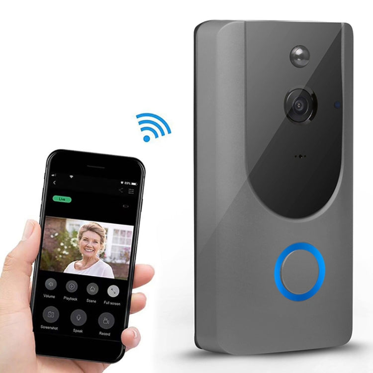 M2 720P Smart WIFI Video Visual Doorbell,Support Mobile Phone Remote Monitoring & Night Vision (Grey) Eurekaonline