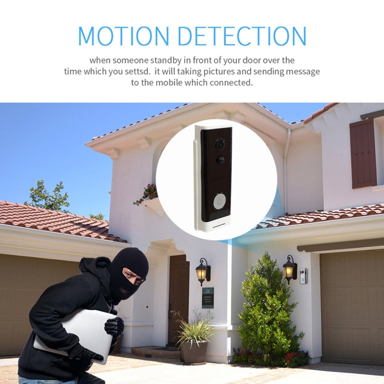 M200A 1080P WiFi Intelligent Round Button Video Doorbell, Support Infrared Motion Detection & Adaptive Rate & Two-way Intercom & Remote / PIR Wakeup(White) Eurekaonline