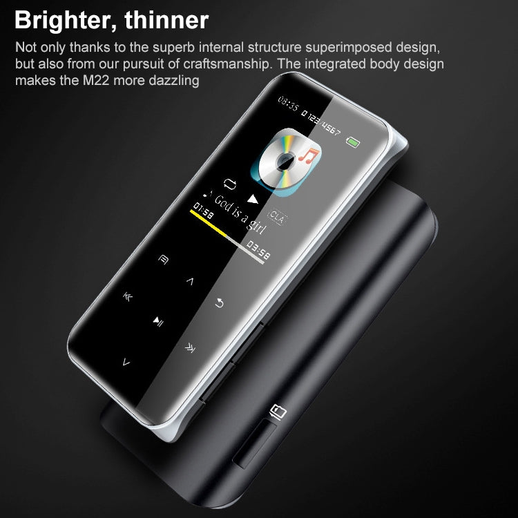 M22 Portable Bluetooth Touch Screen MP3 Player Recorder E-Book, Memory Capacity: 16GB(Black) Eurekaonline