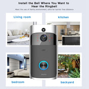 M3 720P Smart WIFI Ultra Low Power Video Visual Doorbell With Ding Dong Version, US Plug(Black) Eurekaonline