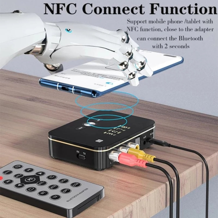 M8 NFC 2 in 1 NFC Optical Coaxial Bluetooth 5.0 Audio Transmitter Receiver with Digital Display Eurekaonline