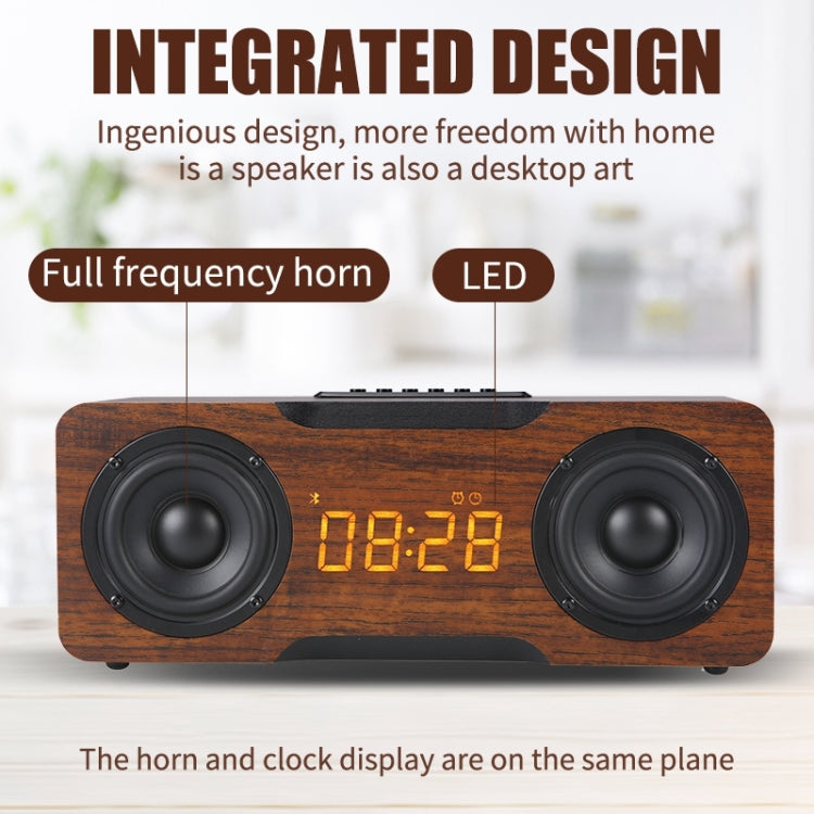 M8C Multifunctional Alarm Clock Bluetooth Speaker(Dark Brown) Eurekaonline