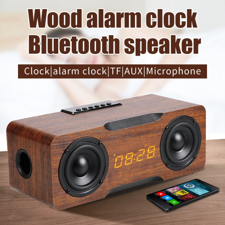 M8C Multifunctional Alarm Clock Bluetooth Speaker(Dark Brown) Eurekaonline