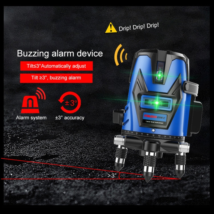 MBOOS LD Blue Light 3 Line Outdoor Laser Level Instrument with Suitcase & 1m Tripod Eurekaonline