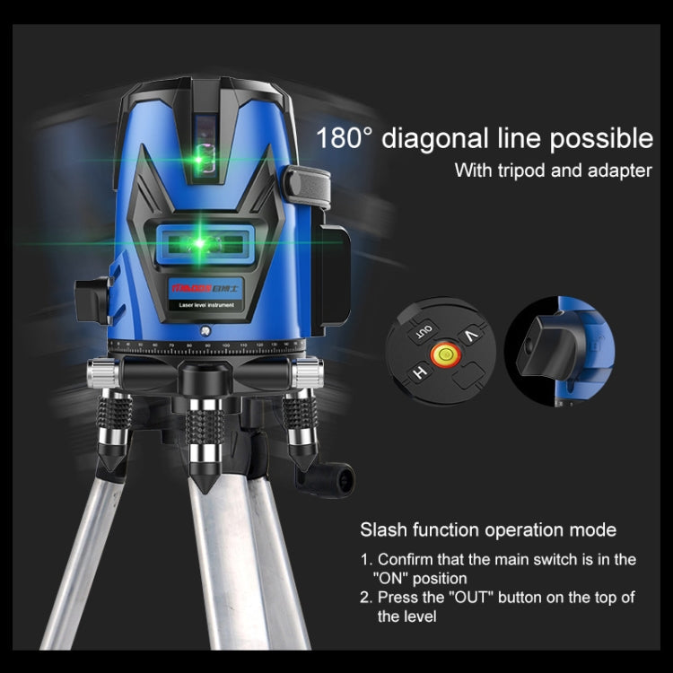 MBOOS LD Blue Light 3 Line Outdoor Laser Level Instrument with Suitcase & 1m Tripod Eurekaonline