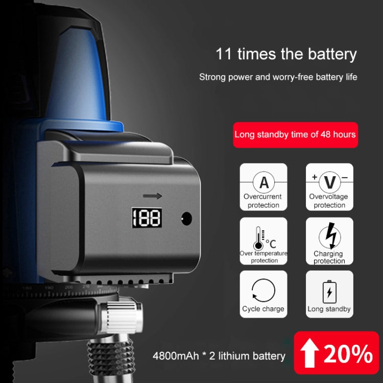 MBOOS LD Blue Light 5 Line Outdoor Laser Level Instrument with Suitcase & 1m Tripod Eurekaonline