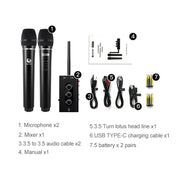 original lenovo tw01c tv k song dual wireless microphone with sound card set