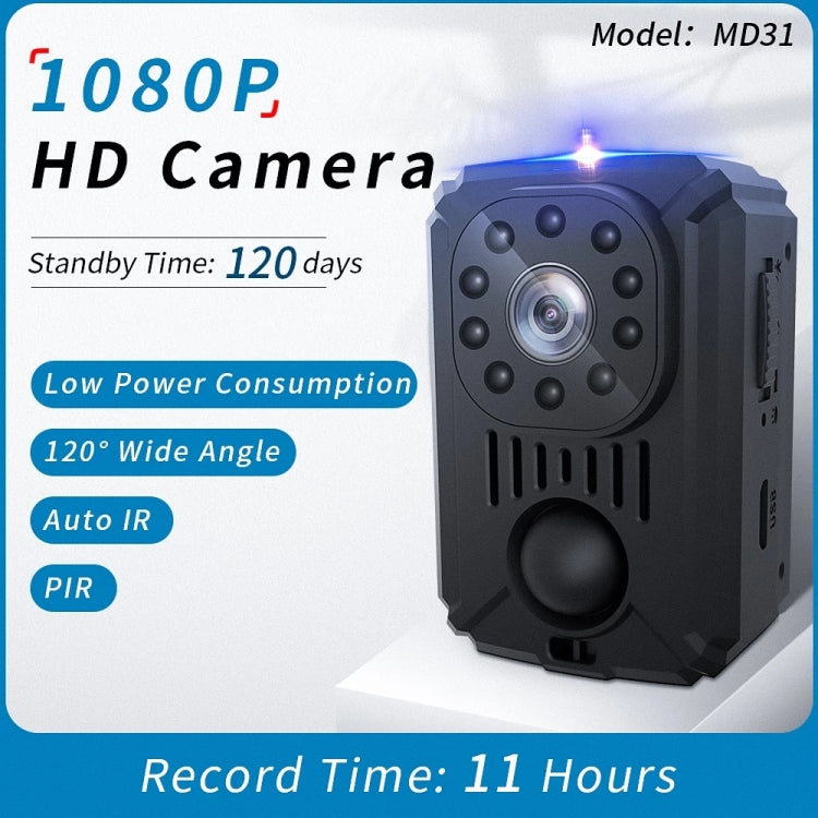 MD31 Mini 1080P HD Camcorder Night Vision PIR Motion Action Micro Camera(Black) Eurekaonline