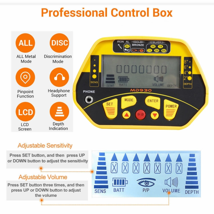 MD930 High Sensitivity and Accurate Positioning Underground Metal Detector with Backlight Eurekaonline