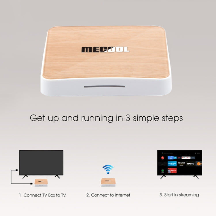 MECOOL KM6 4K Smart TV BOX Android 10.0 Media Player wtih Remote Control, Amlogic S905X4 Quad Core ARM Cortex A55, RAM: 4GB, ROM: 64GB, Support WiFi, Bluetooth, Ethernet, EU Plug Eurekaonline