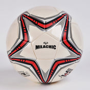 MILACHIC Big Five-pointed Star Pattern Explosion-Proof PU Leather Competition Training Football, Football size: Number 5 ( For 11 People) Eurekaonline