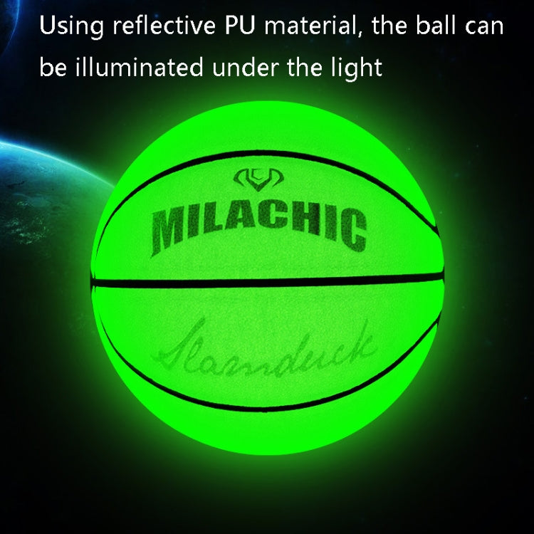 MILACHIC Number 7 Fluorescent Green Holographic Reflective Basketball Eurekaonline