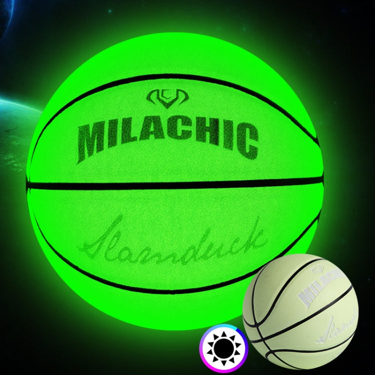 MILACHIC Number 7 Fluorescent Green Holographic Reflective Basketball Eurekaonline