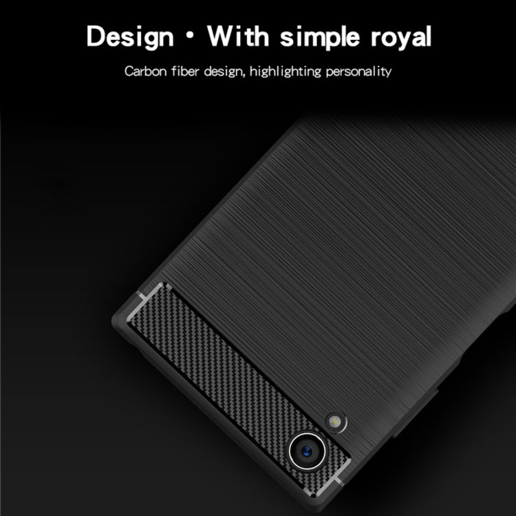 MOFI Brushed Texture Carbon Fiber Shockproof TPU Case for Sony Xperia XA1 Plus(Blue) Eurekaonline