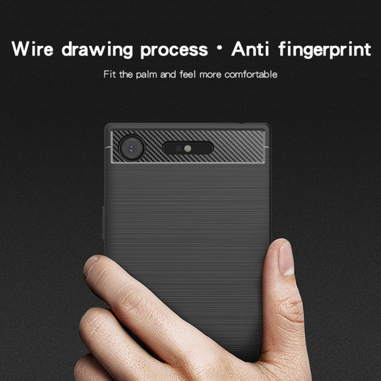 MOFI Brushed Texture Carbon Fiber Soft TPU Case for Sony Xperia XZ1 (Black) Eurekaonline