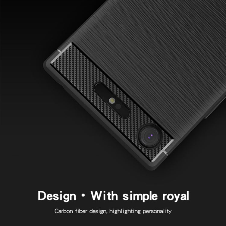 MOFI Brushed Texture Carbon Fiber Soft TPU Case for Sony Xperia XZ1 (Black) Eurekaonline
