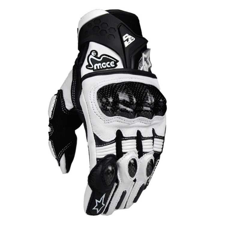 MOGE Motorcycle Gloves Breathable Riding Protective Equipment Anti-fall Gloves, Size:XL(White) Eurekaonline