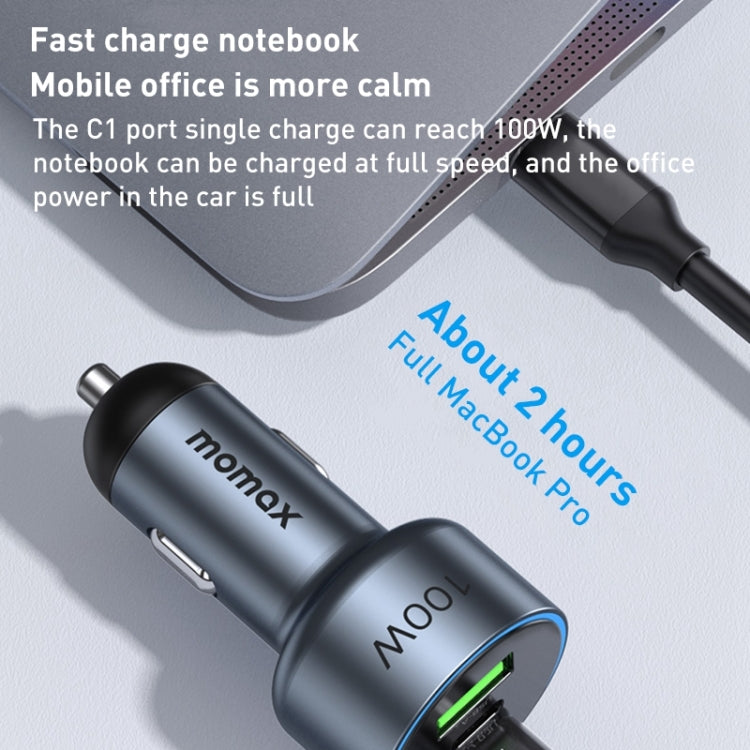 MOMAX UC17E 100W USB-C / Type-C x 2 + USB Three Ports Car Charger Eurekaonline