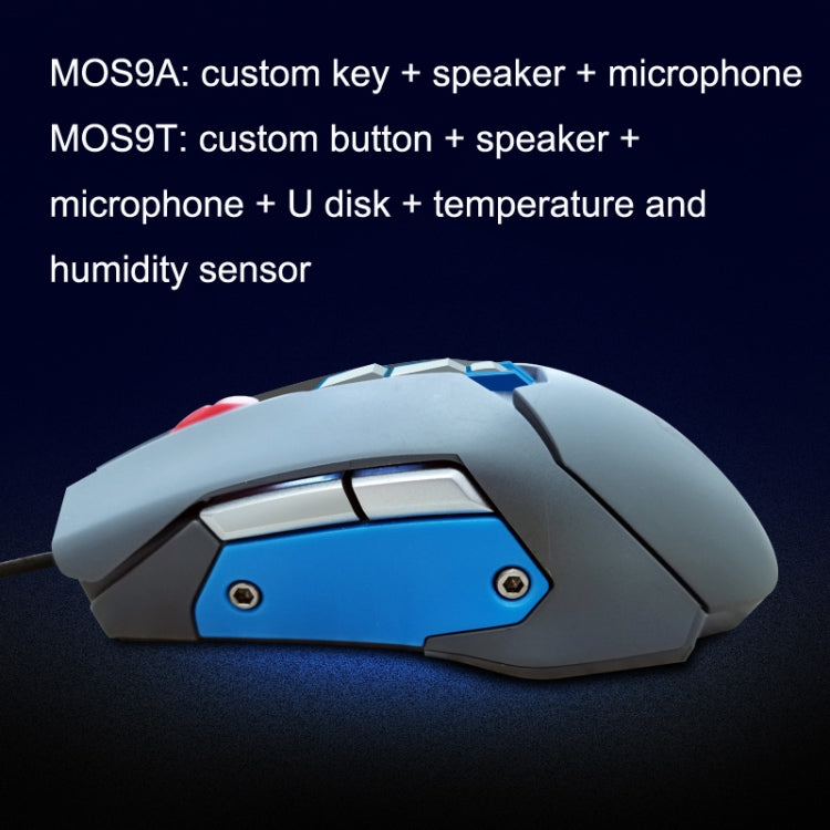 MOS9A 9 Keys 1600DPI Office Game USB Voice-Activated Voice Macro Programming Mouse, Cable Length: 2m Eurekaonline