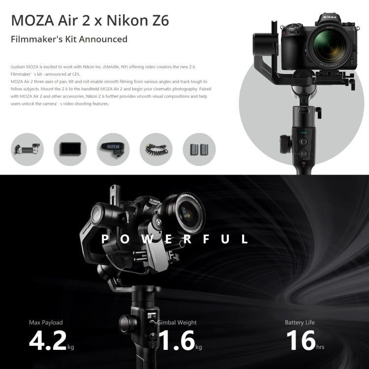 MOZA Air 2 + iFocus-M + Fashion Backpack 3 Axis Handheld Gimbal Stabilizer for DSLR Camera, Load: 4.2kg(Black) Eurekaonline