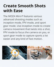 MOZA Mini-P 3 Axis Handheld Gimbal Stabilizer for Action Camera and Smart Phone(Black) Eurekaonline