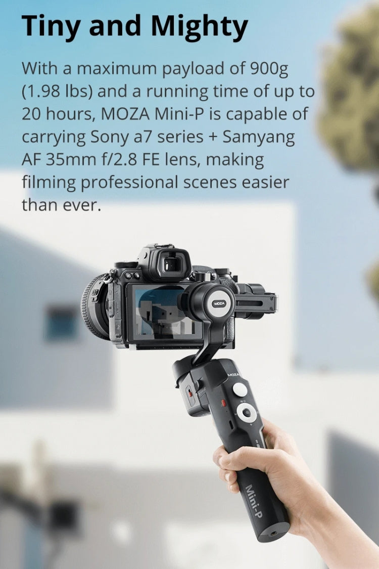 MOZA Mini-P 3 Axis Handheld Gimbal Stabilizer for Action Camera and Smart Phone(Black) Eurekaonline