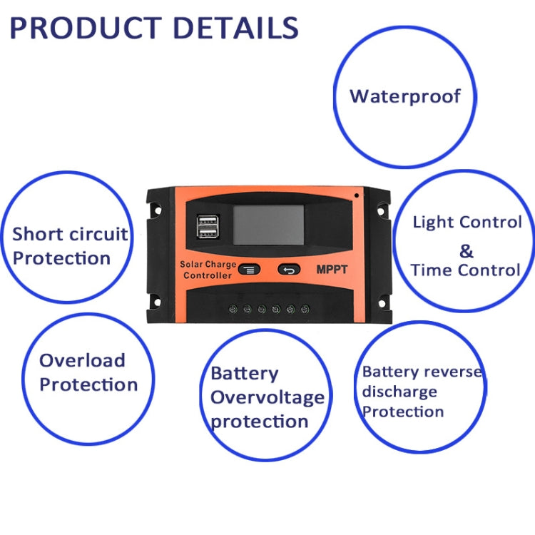 MPPT 12V/24V Automatic Identification Solar Controller With USB Output, Model: 30A Eurekaonline