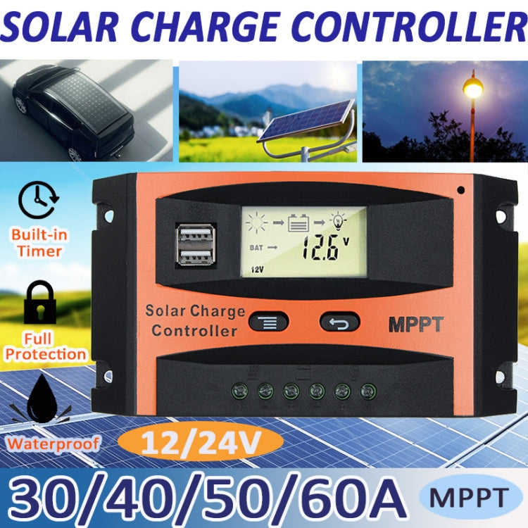 MPPT 12V/24V Automatic Identification Solar Controller With USB Output, Model: 40A Eurekaonline