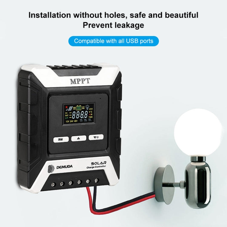 MPPT Solar Controller 12V / 24V / 48V Automatic Identification Charging Controller with Dual USB Output, Model:10A Eurekaonline