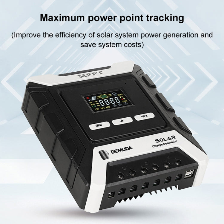 MPPT Solar Controller 12V / 24V / 48V Automatic Identification Charging Controller with Dual USB Output, Model:20A Eurekaonline