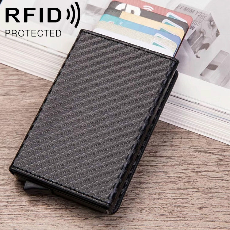 Magnetic RFID Bag Multifunctional Aluminum Automatic Pop-up Credit Card Package(Carbon Fiber) Eurekaonline